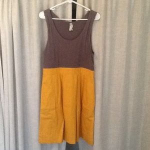 Maeve Yellow and Grey Color Block Dress Size 10
